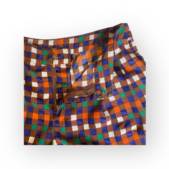 Duro Olowu 𑁍 Window Pane Print Plaid Shorts 𑁍 Wild Red Multicolor 𑁍 XS S 4 𑁍 - Picture 6 of 16